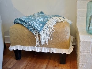 burlap ottoman tutorial