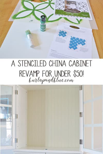 stencil a china cabinet