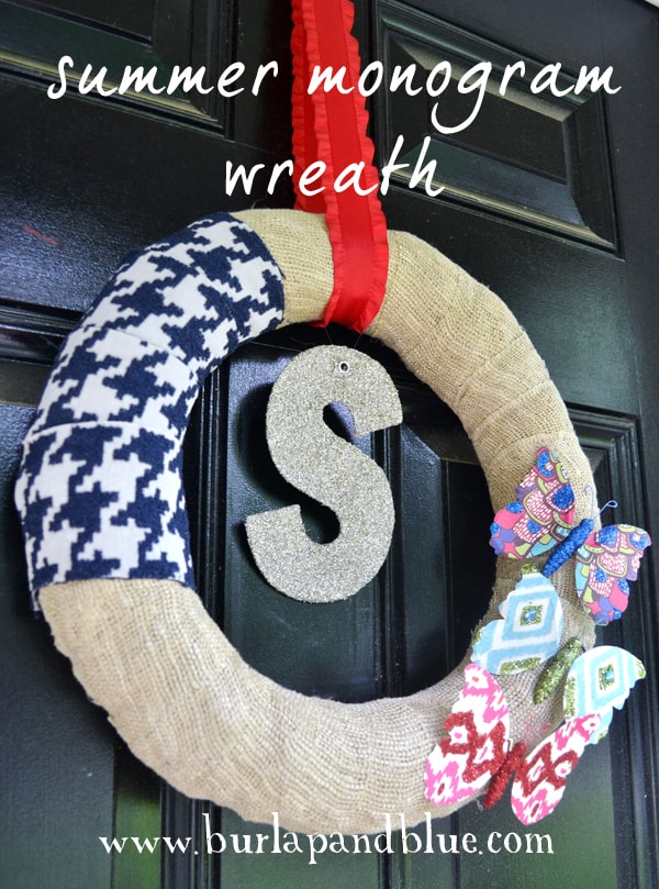 summer monogram wreath by burlap+blue