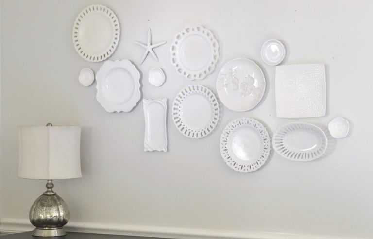 white plate wall + the cheaters way of hanging plates