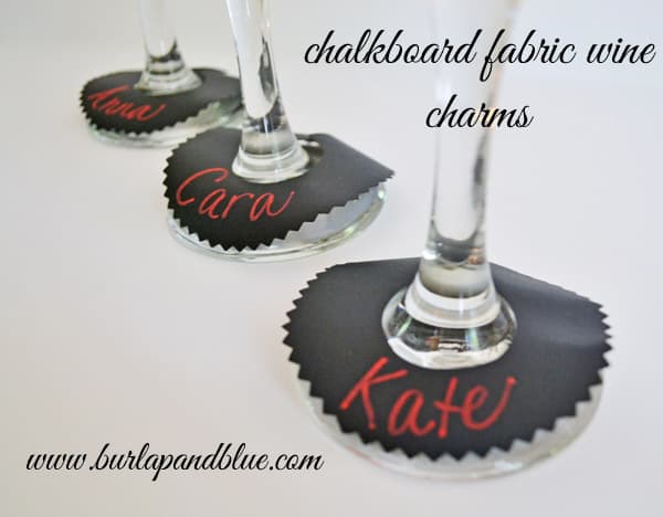 chalkboard wine charms