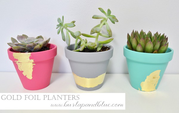 gold foil planters