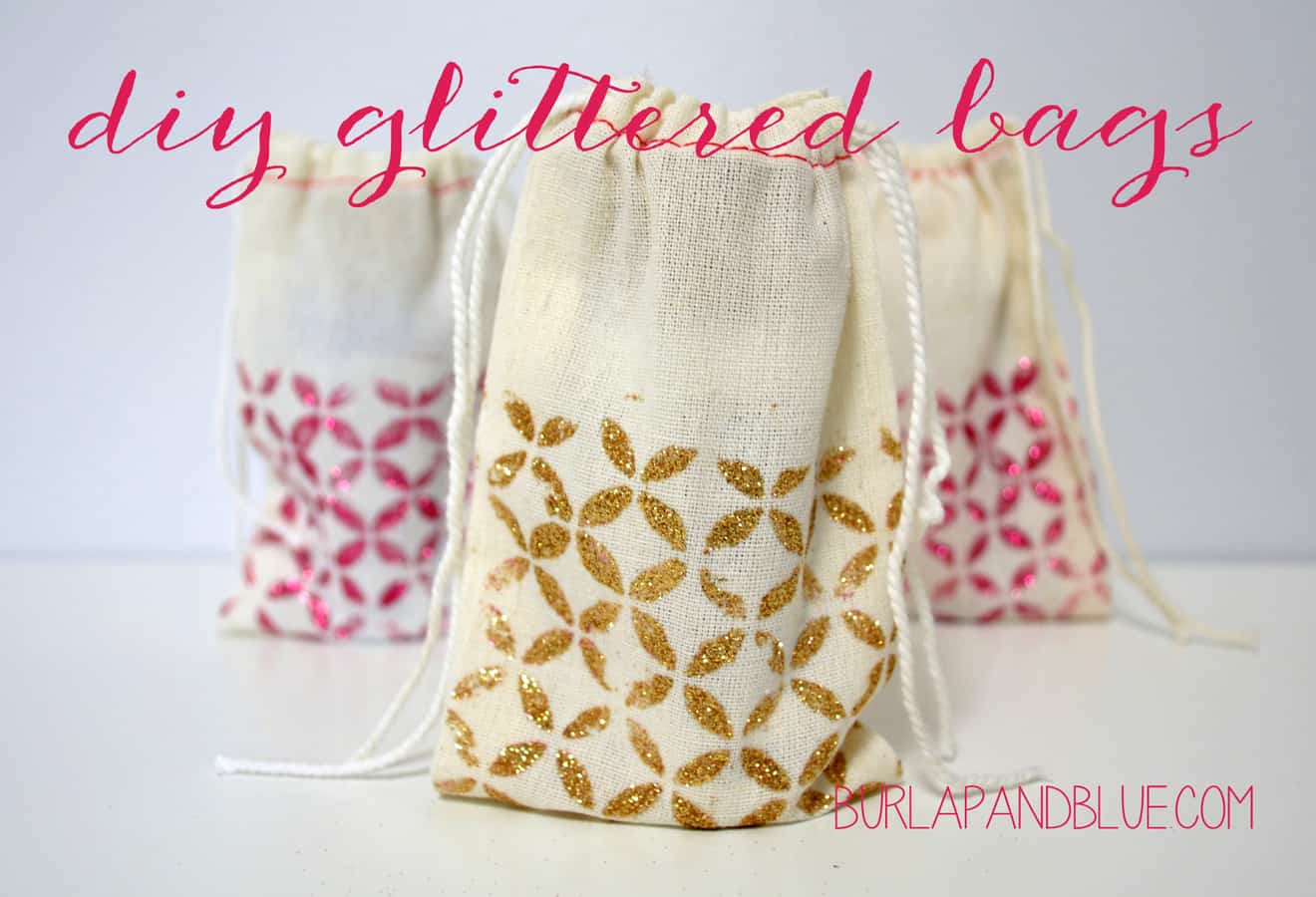 diy glittered bags