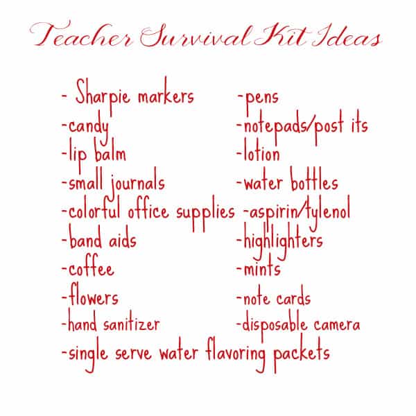 teacher survival kit ideas