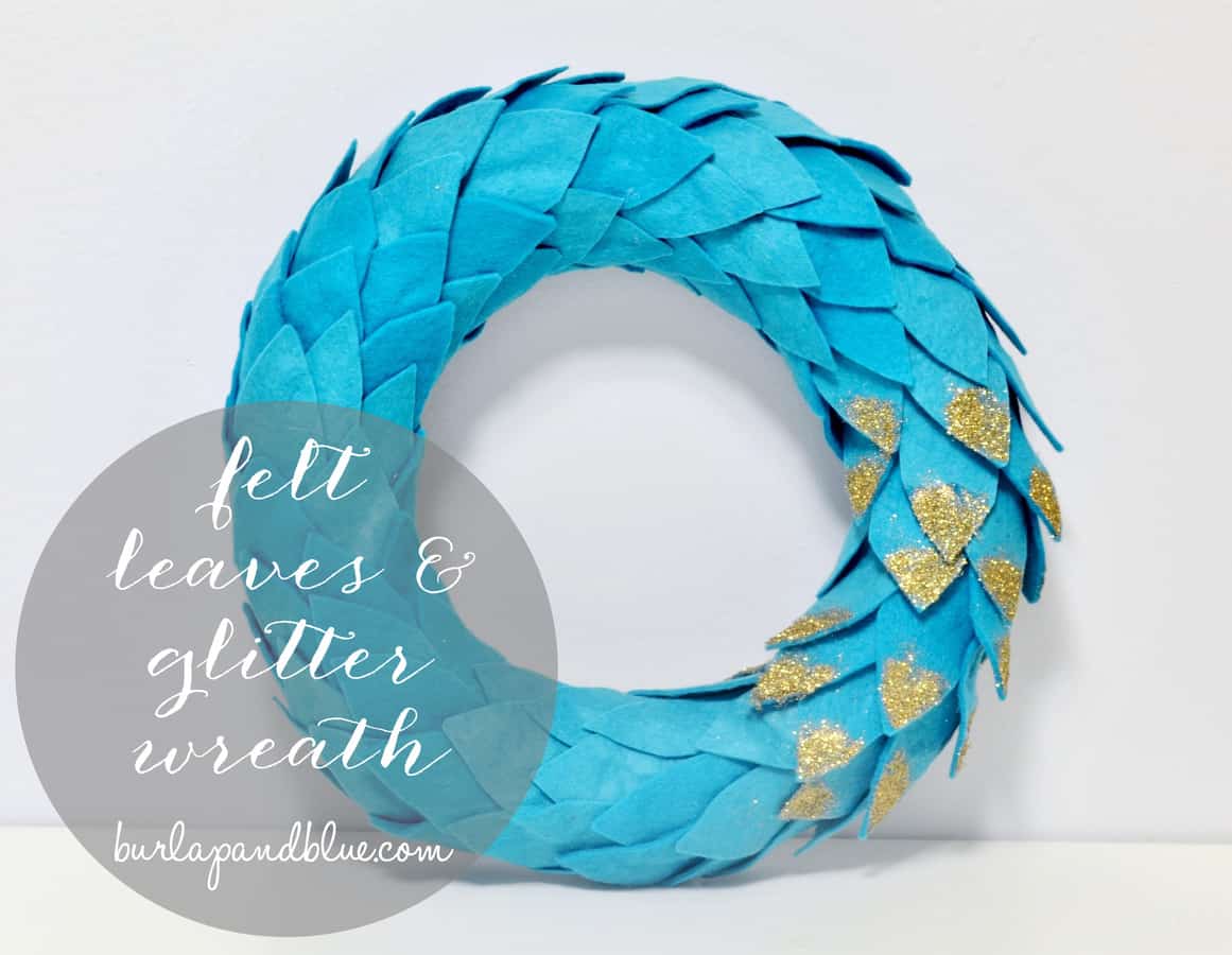 felt leaves glitter wreath