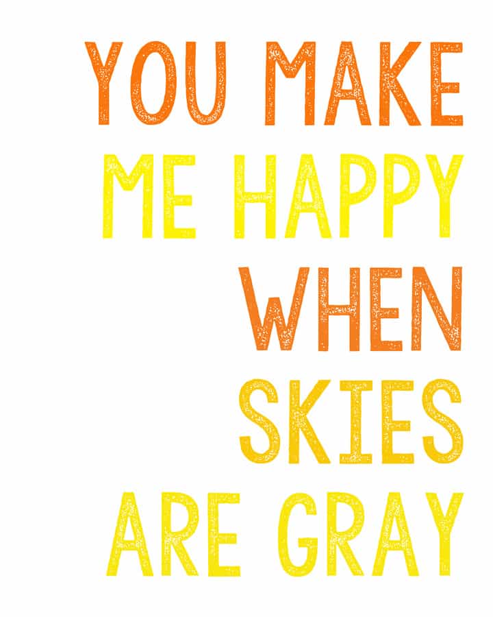 You Are my Sunshine Free Printables
