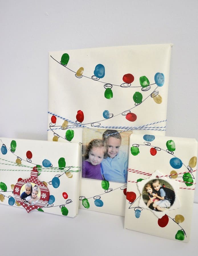 personalized gift ideas + holiday lights gift wrap tutorial with Walmart Photo