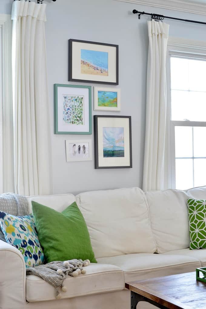 Home tour (burlap+blue) - Burlap And Burlap Fabric Living Room