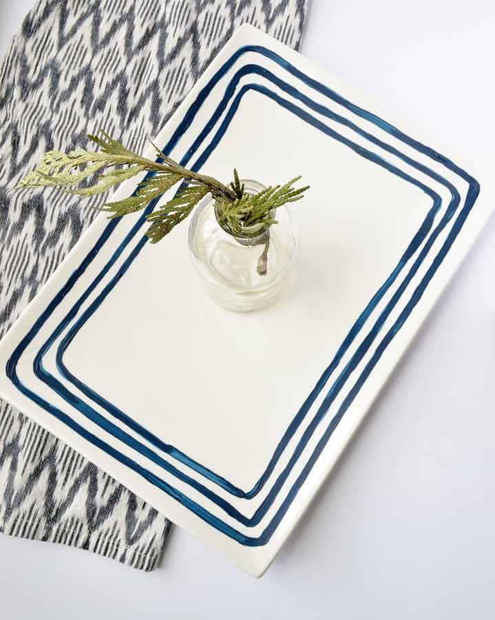 blue stripe platter