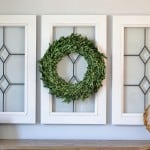 boxwood wreath window pane