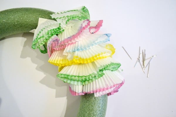 cupcake liners wreath