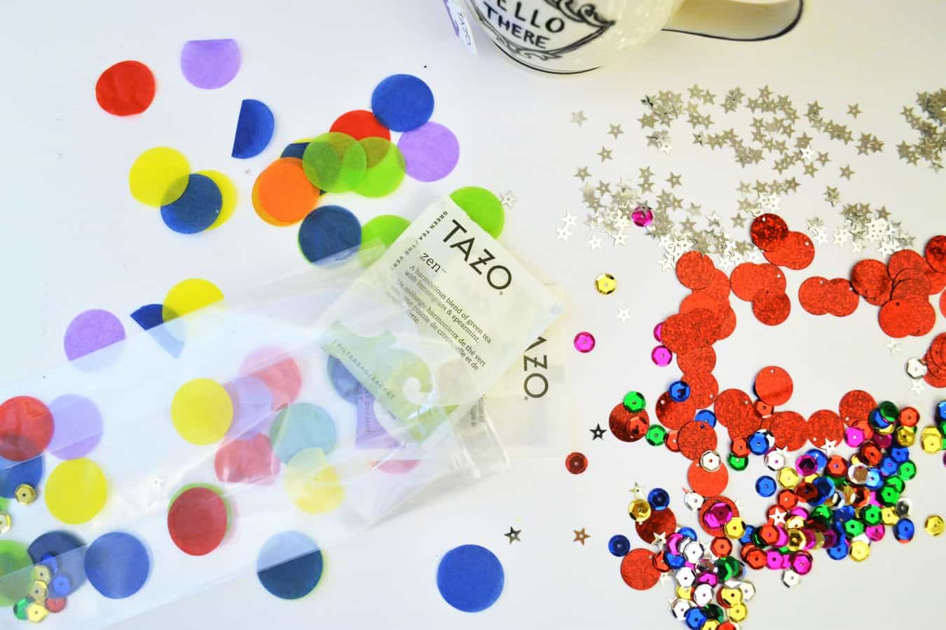 DIY confetti bags + free printable tea art
