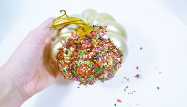 diy confetti pumpkin