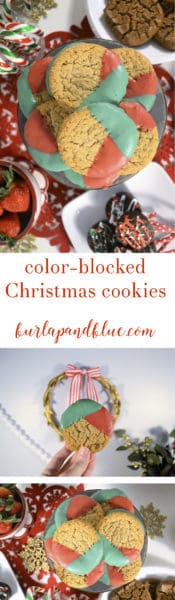 color blocked christmas cookies