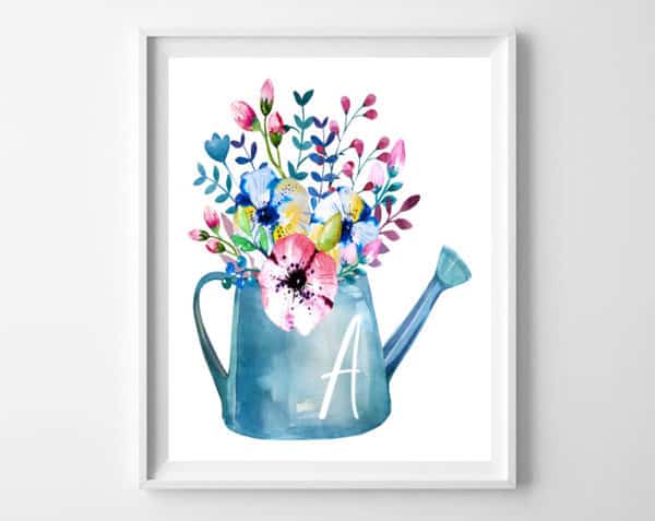 spring initial printable