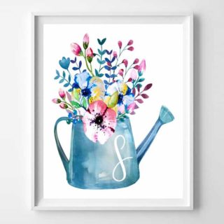 spring initial printable
