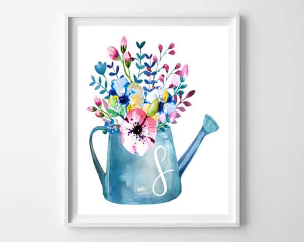 spring initial printable