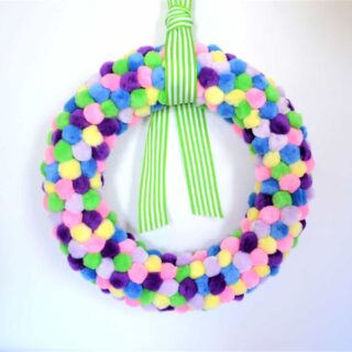 spring pom pom wreath