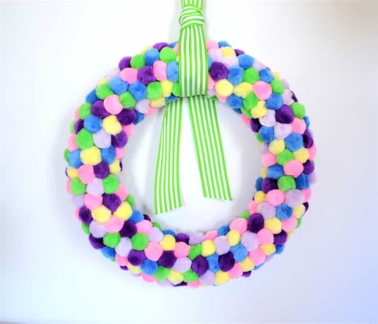 spring pom pom wreath
