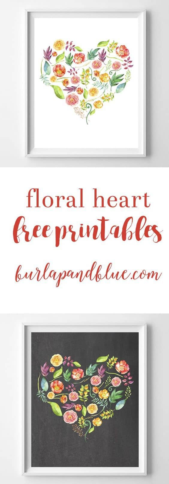 floral heart printables