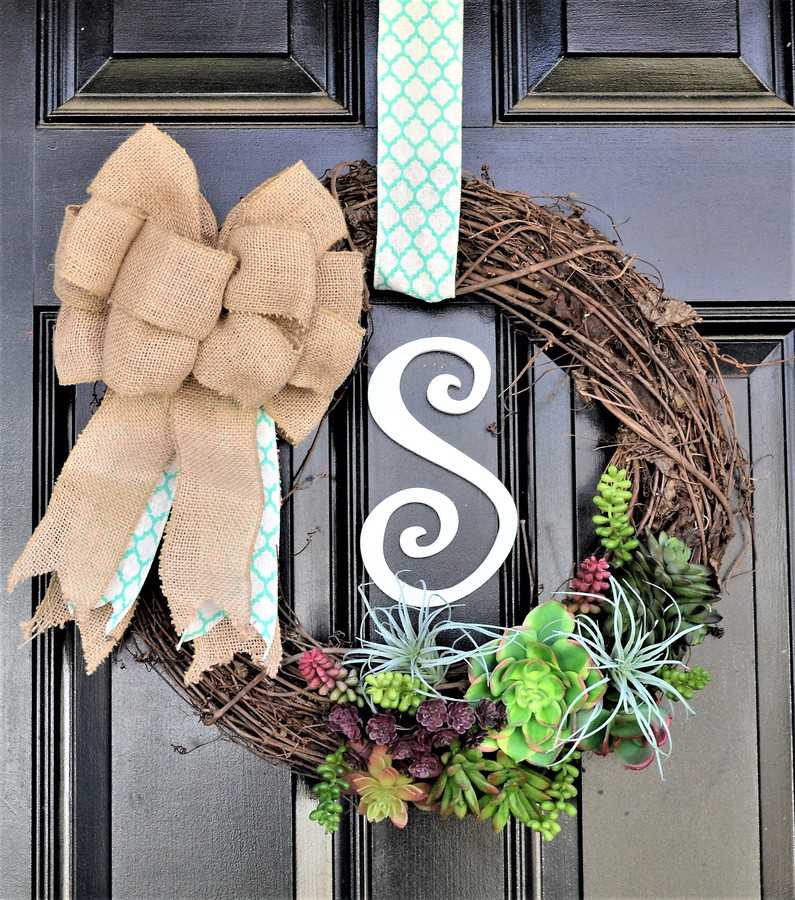 spring succulent wreath