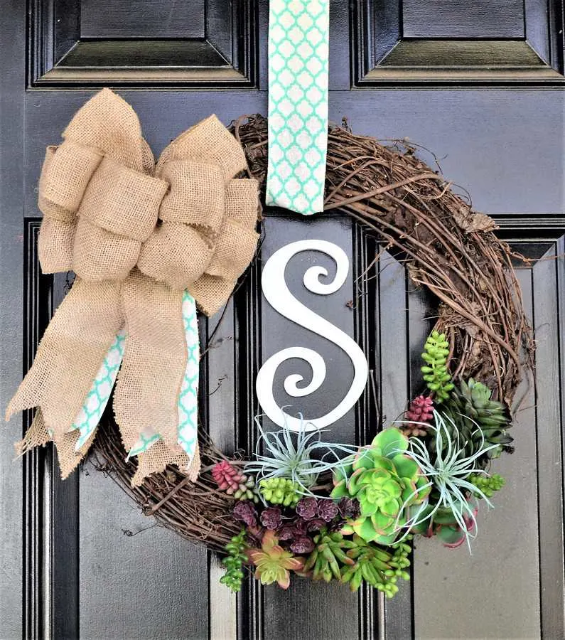 Succulent Wreath How To Make A Spring Door - Diy Fake Succulent Wreath