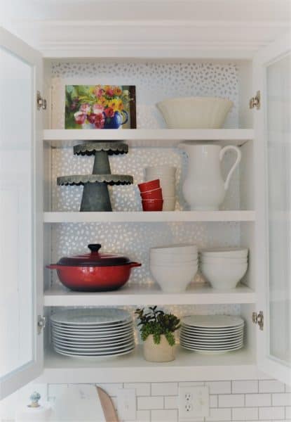 wallpaper your kitchen cabinets with Devine Color by Valspar