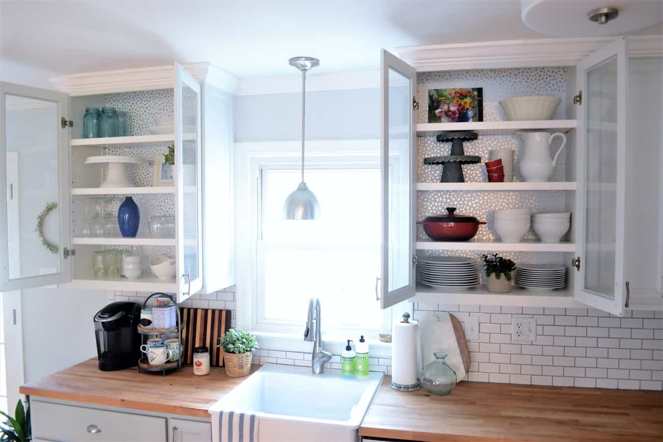 wallpaper kitchen cabinets