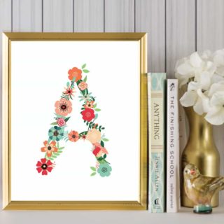 floral alphabet printable