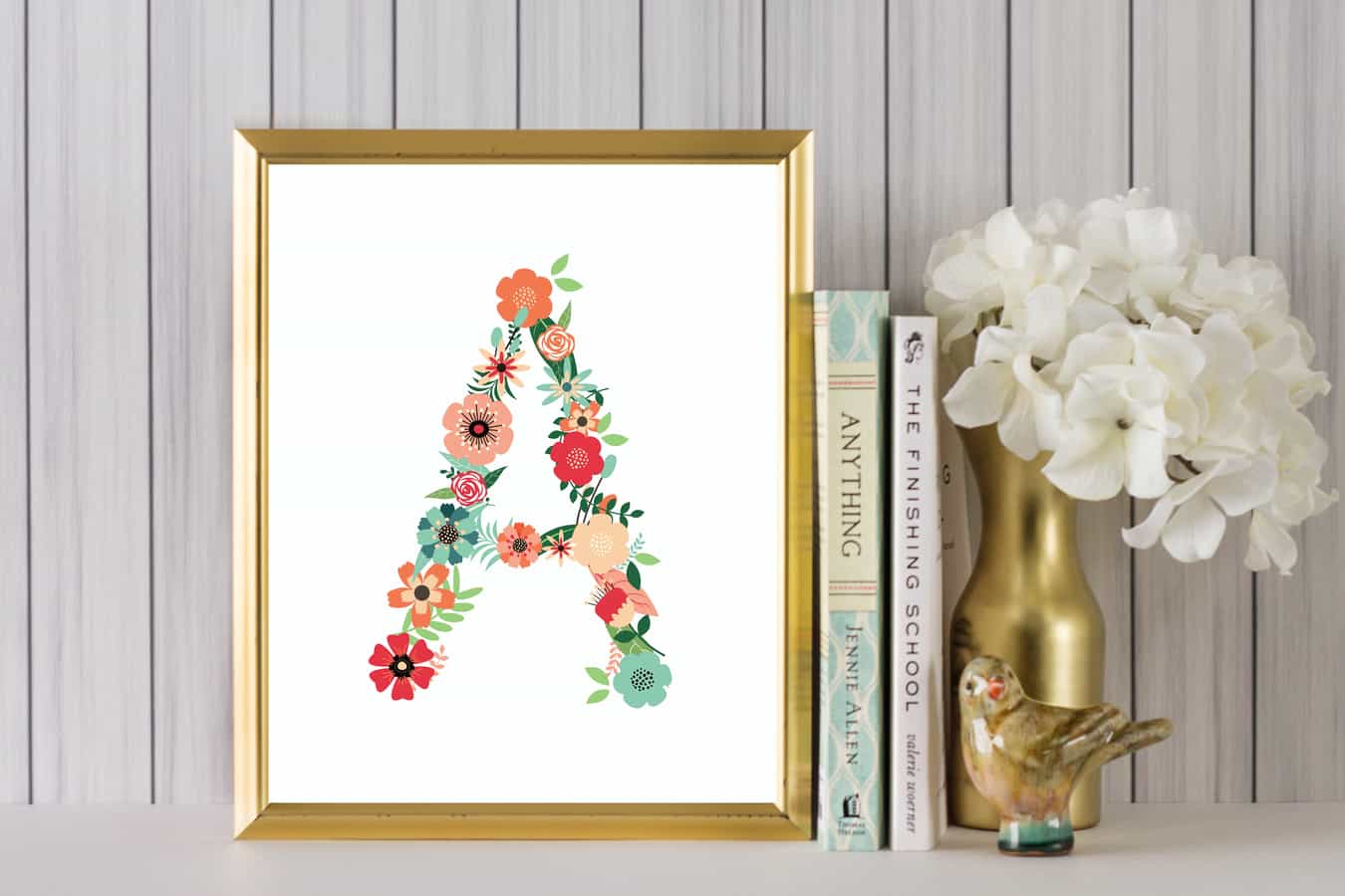 floral alphabet printable