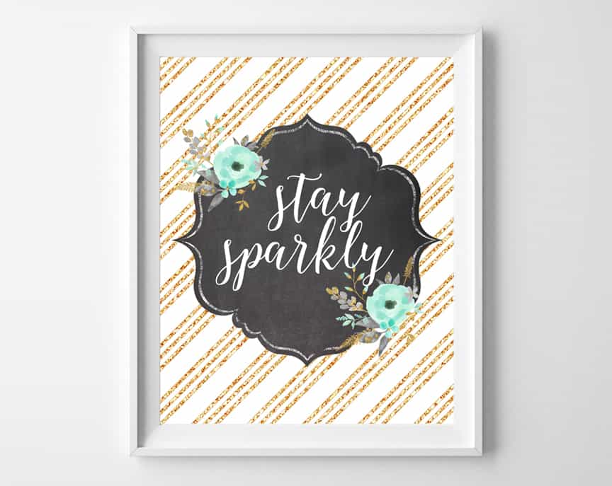 mint gold printables