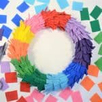 rainbow fringe wreath
