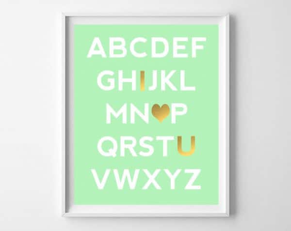 alphabet printable mint