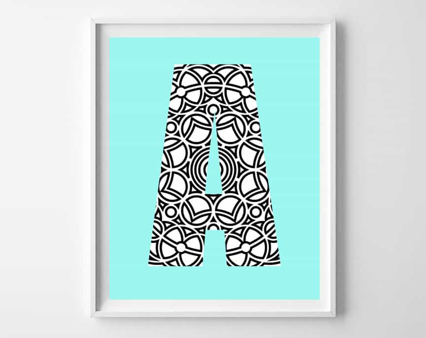Free Printable Coloring Sheets {all 26 initials available}