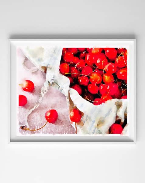 watercolor printable cherries