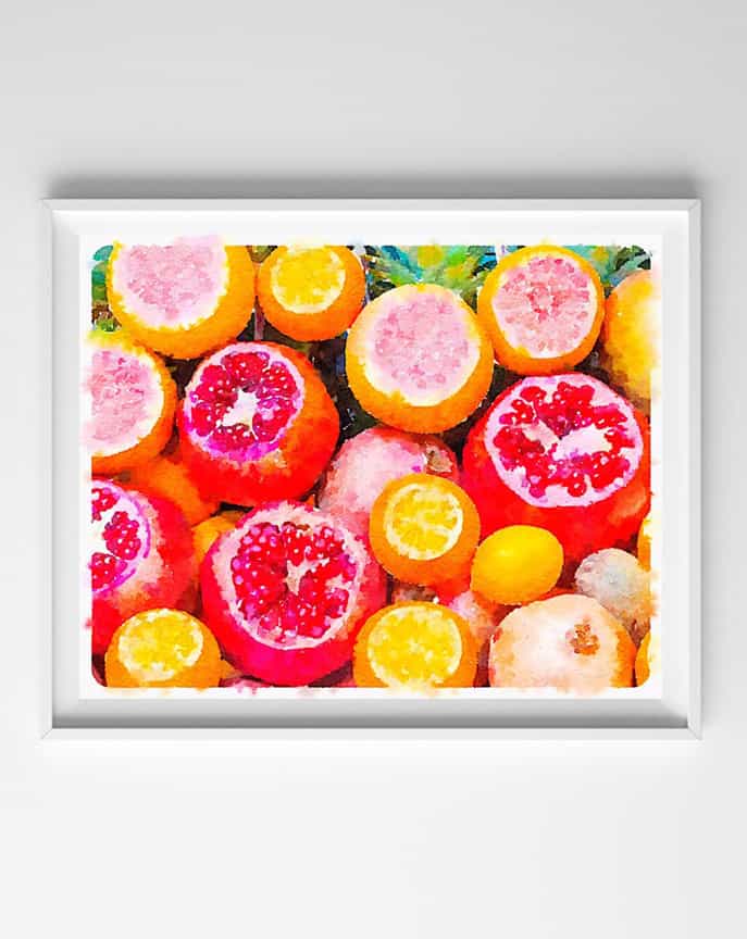 watercolor citrus printable