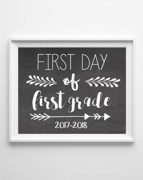 printable first day of school sign