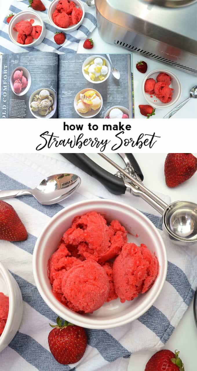 how to make strawberry sorbet with the Breville Smart Scoop