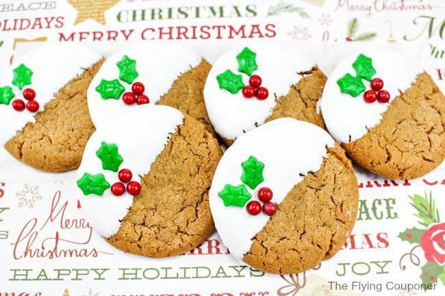 gingerbread holly cookies