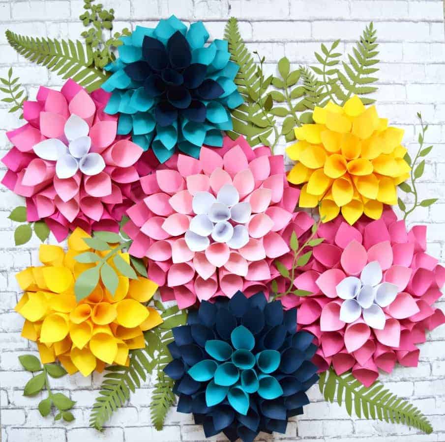 paper dahlia tutorial flower shop