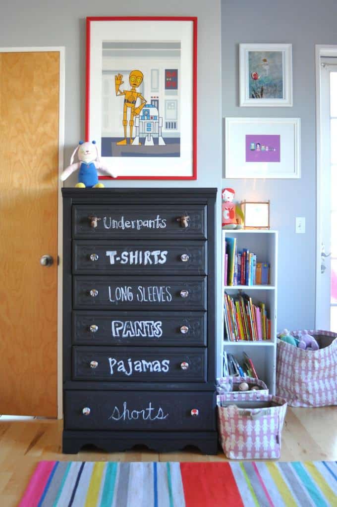 chalkboard painted dresser