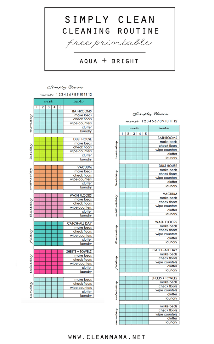 cleaning printable