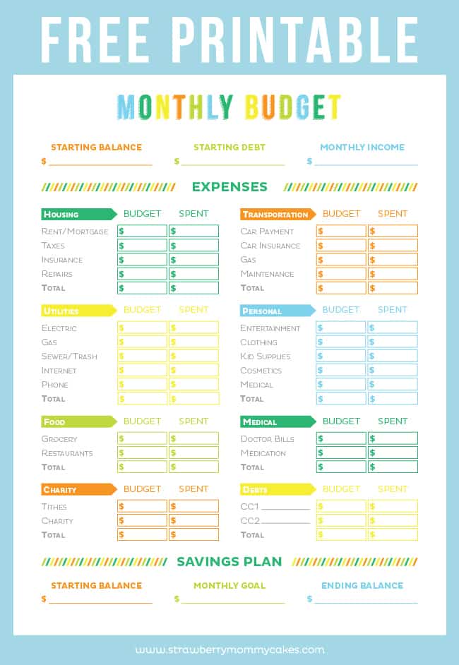 printable budget