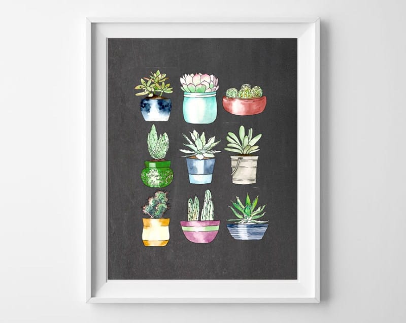 succulents free printable flower shop