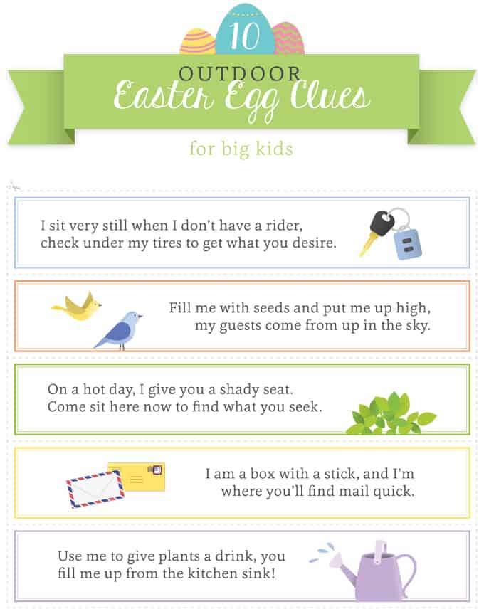 Easter Egg Hunt Ideas for Kids + Free Printable Clues