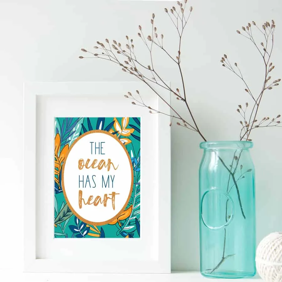 Beach Decor Idea {Free Ocean-Themed Free Printable Art}