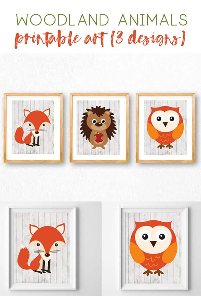 woodland animals nursery art | nursery decor  | wall art | animals printables | free printables | fox owl hedgehog | wall art for kids| boy nursery