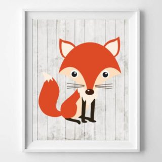 woodland animals nursery art 3