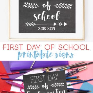 first day of school printables