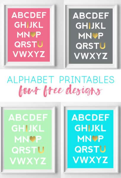 Alphabet Printables {four color options}